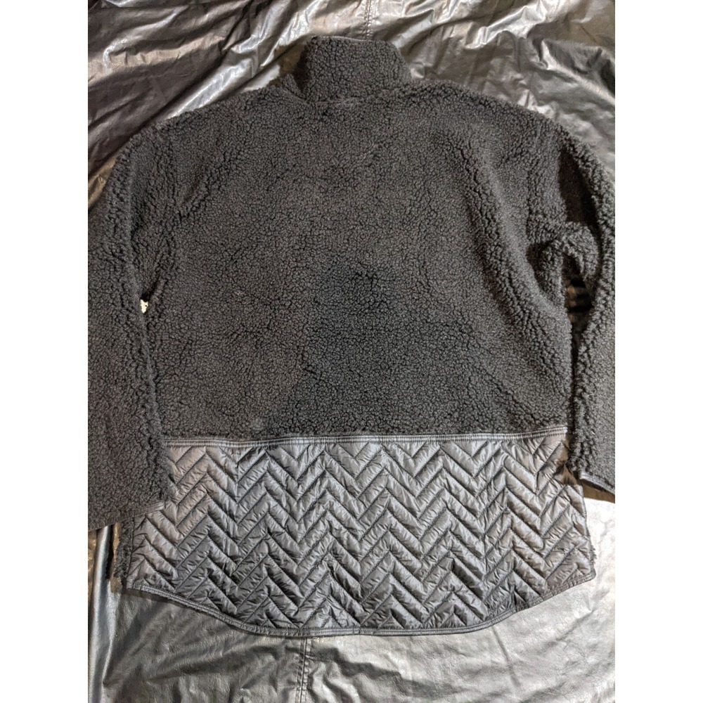 Athleta Cozy Sherpa Snap Sweatshirt Size Large Black - Picture 9 of 12